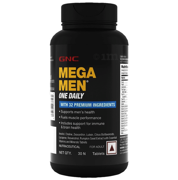GNC Mega Men One Daily Multivitamin for Muscle Performance, Immunity & Brain Health | Tablet