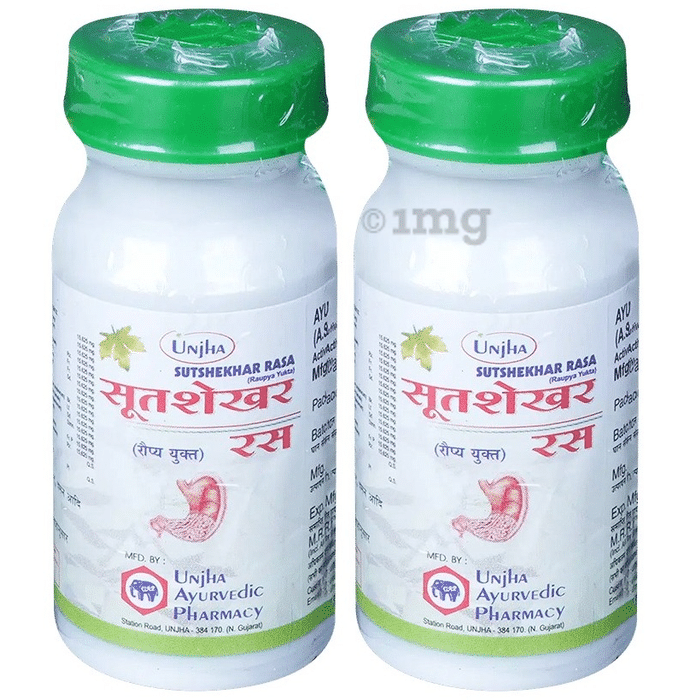 Unjha Sutshekhar Rasa Raupya Yukta Tablets (40 Each)