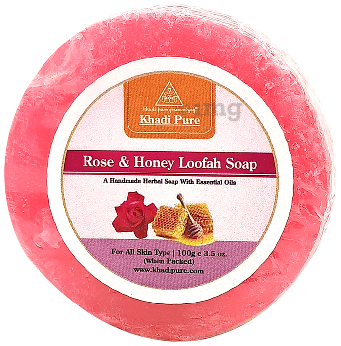 Khadi Pure Rose and Honey Loofah Soap
