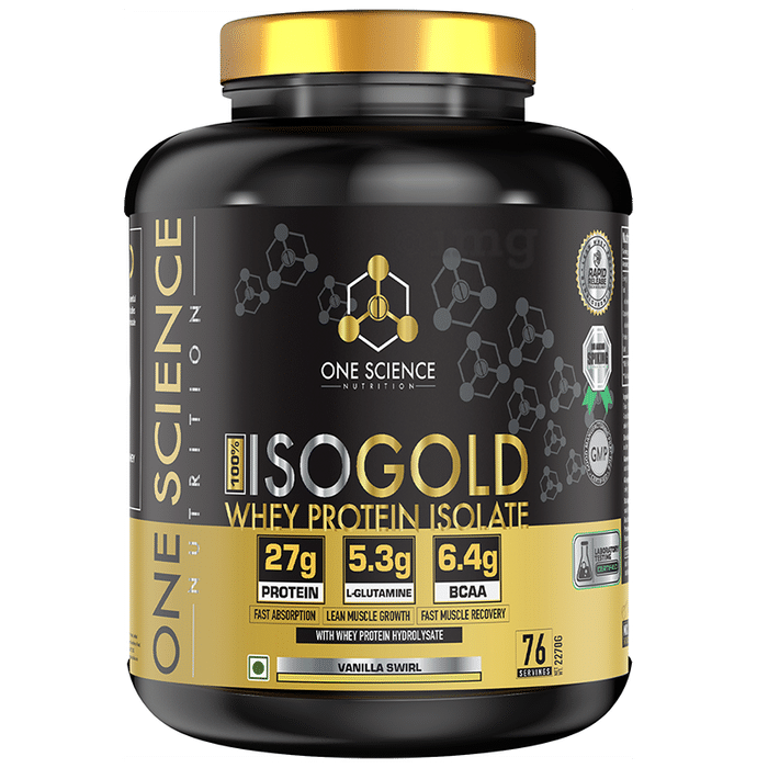 One Science Nutrition 100% Iso Gold Whey Protein Isolate Powder Vanilla Swirl