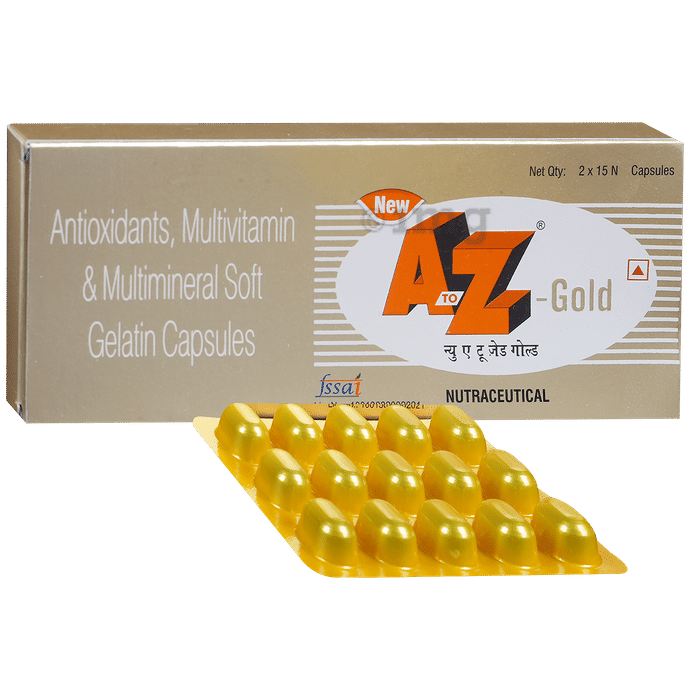 New A to Z Gold Soft Gelatin Capsule with Antioxidants, Multivitamins & Multiminerals