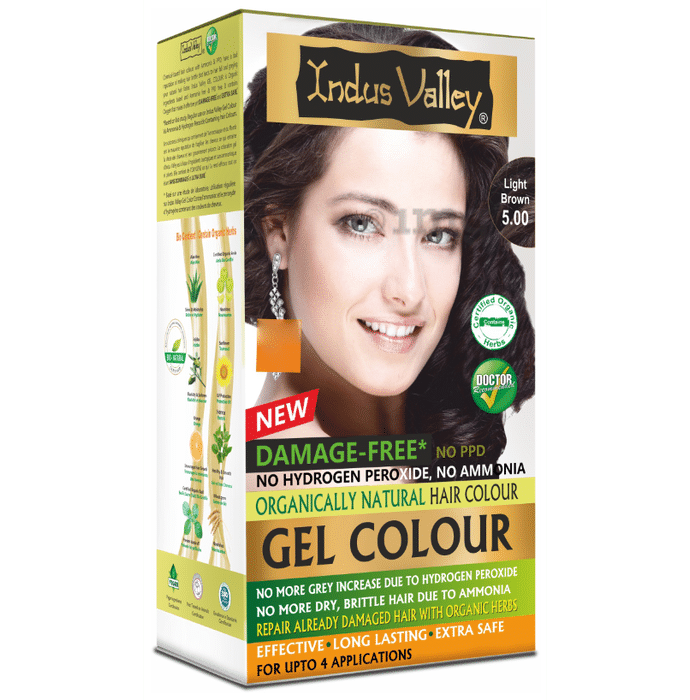 Indus Valley Organically Natural Hair Colour Gel | No Ammonia | Light Brown