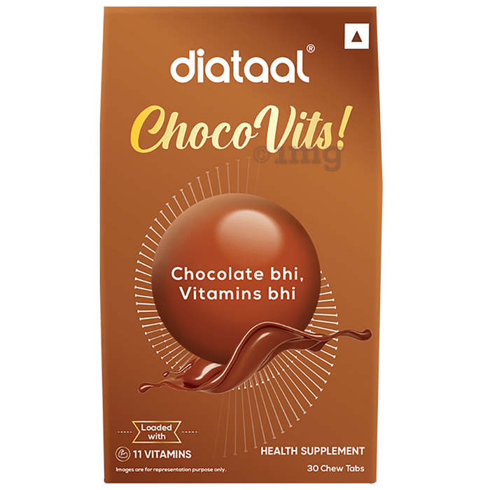 Diataal Chocovits Multivitamins Chewable Tablet I Health Supplement I Tasty + Healthy I for Men, Women & Kids Chocolate