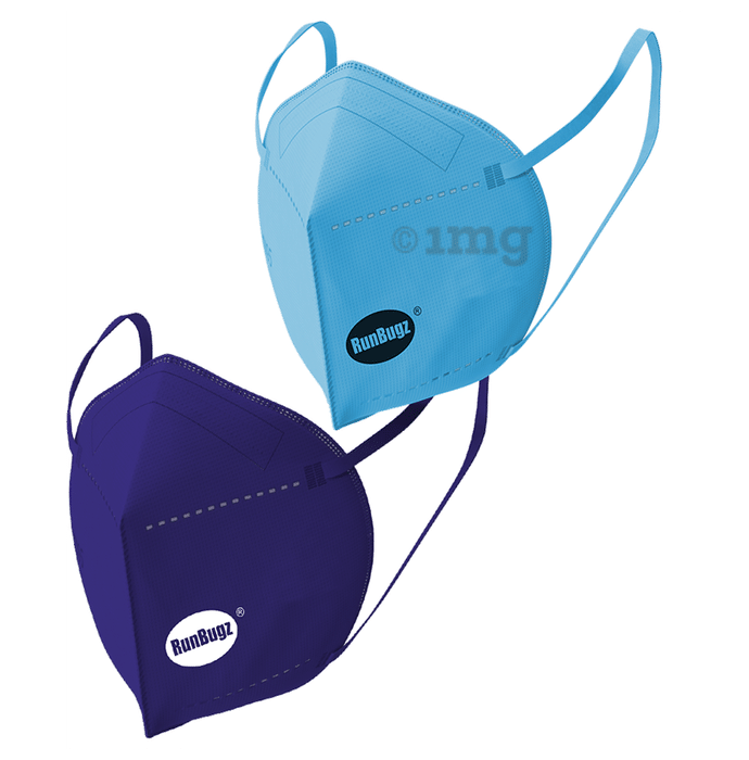 Runbugz N95 Disposable Blue & Dark Blue Mask for Boys