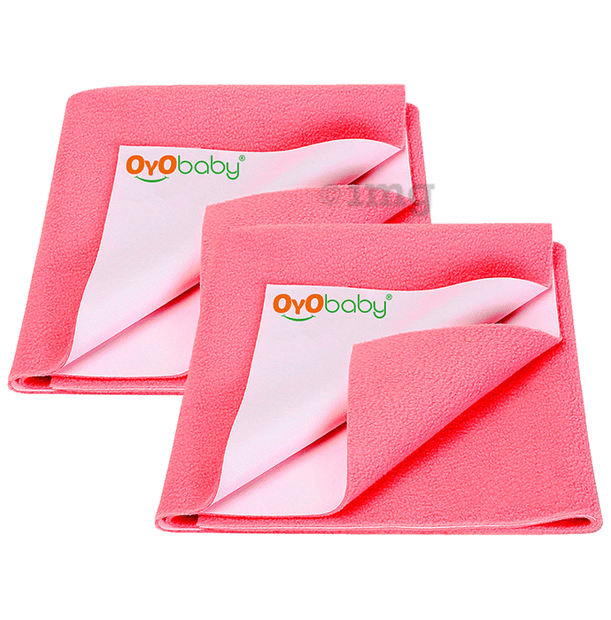 Oyo Baby Waterproof Bed Protector Dry Sheet Medium Salmon Rose