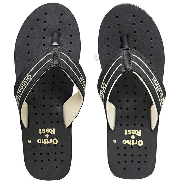 Ortho + Rest L331 Extra Soft Flip Flop Orthopedic Slippers for Women & Girls Black 4