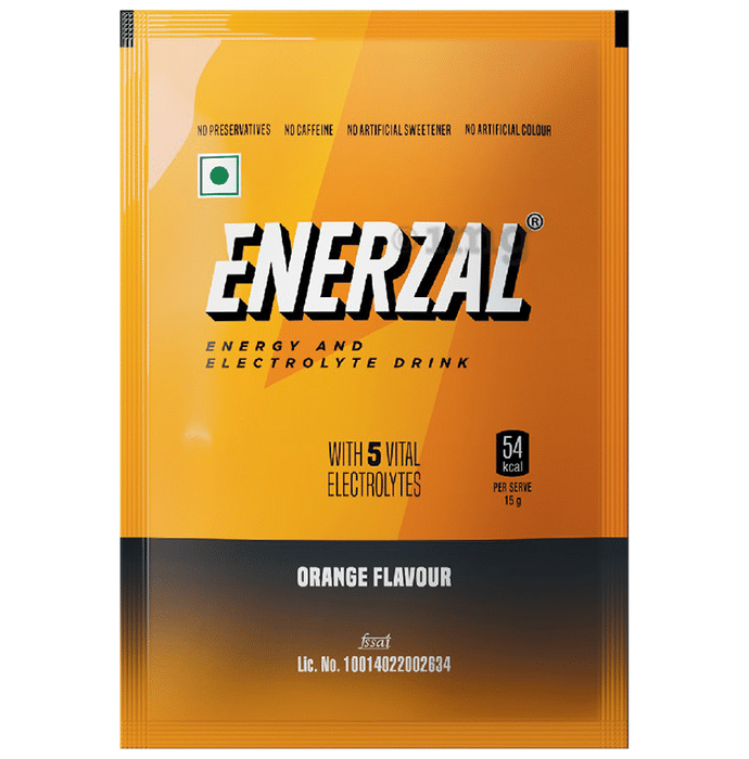 Enerzal Enerzal Energy & Electrolyte Drink with 5 Vital Electrolytes | For Stomach Care | Flavour Powder Orange