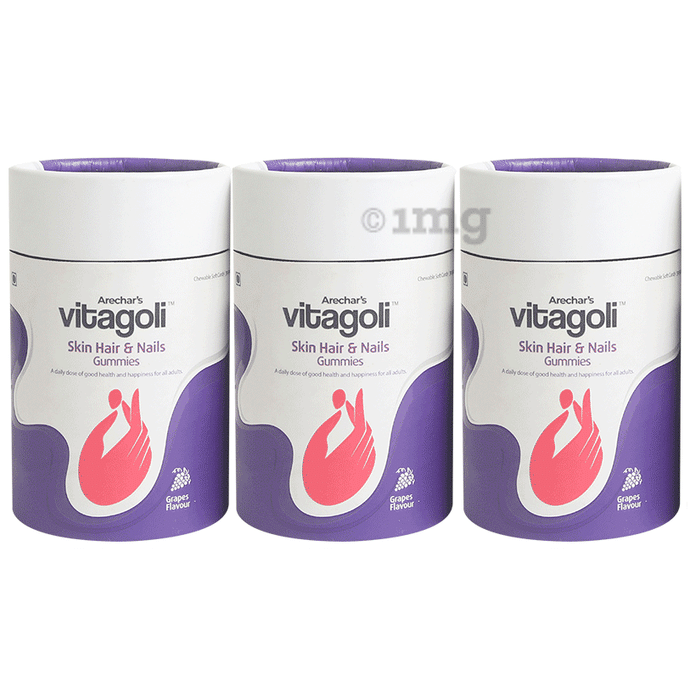 Vitagoli Skin Hair & Nails Gummies (30 Each) Grape