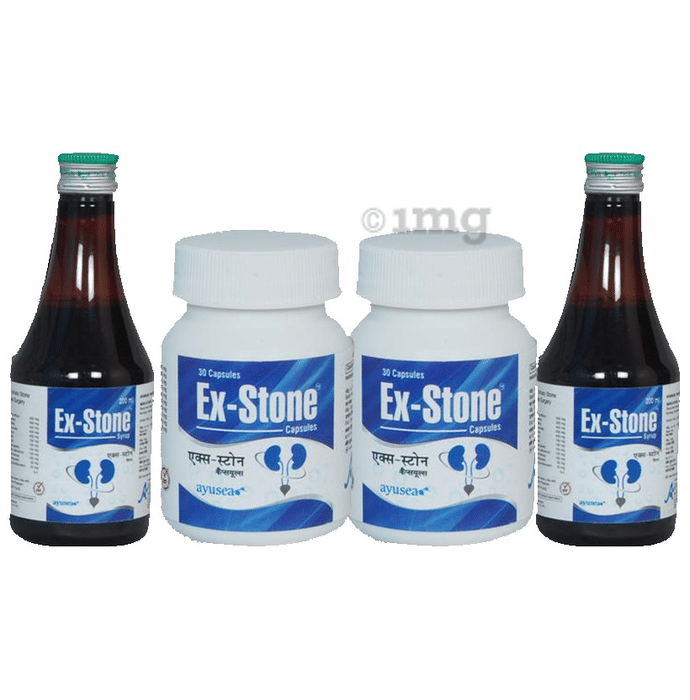 Ayusea Combo Pack of Exstone Syrup (200ml Each) & Capsule (30 Each)