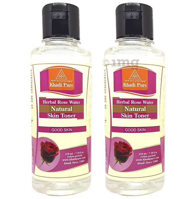 Khadi Pure Herbal Rose Water Natural Skin Toner (210ml Each)
