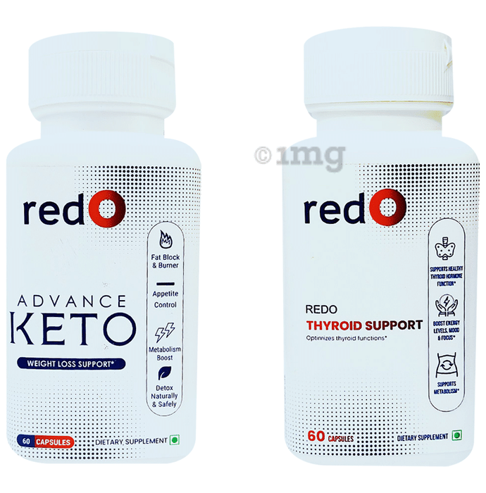 Redo Combo Pack of Advance Keto Capsule & Thyroid Support Capsule (60 Each)