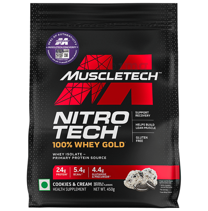Muscletech Nitro Tech 100% Whey Gold Powder Cookies & Cream