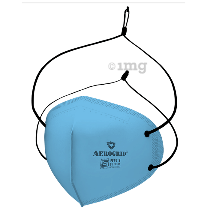 Aerogrid FFP2 Premium 6 Layer N95 Mask Blue with Adjustable Black Head Loop