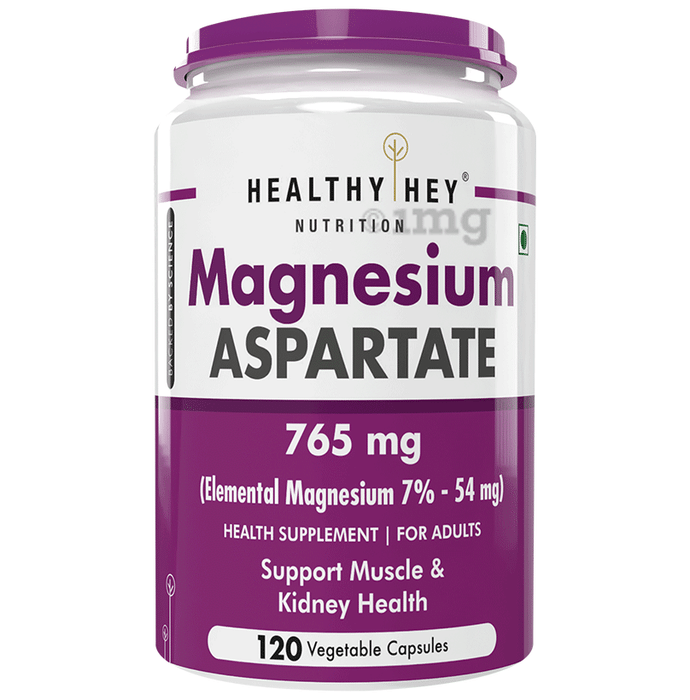 HealthyHey Magnesium Aspartate 765mg Vegetable Capsule
