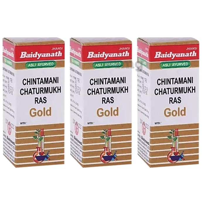 Baidyanath (Jhansi) Chintamani Chaturmukh Ras with Gold Tablet