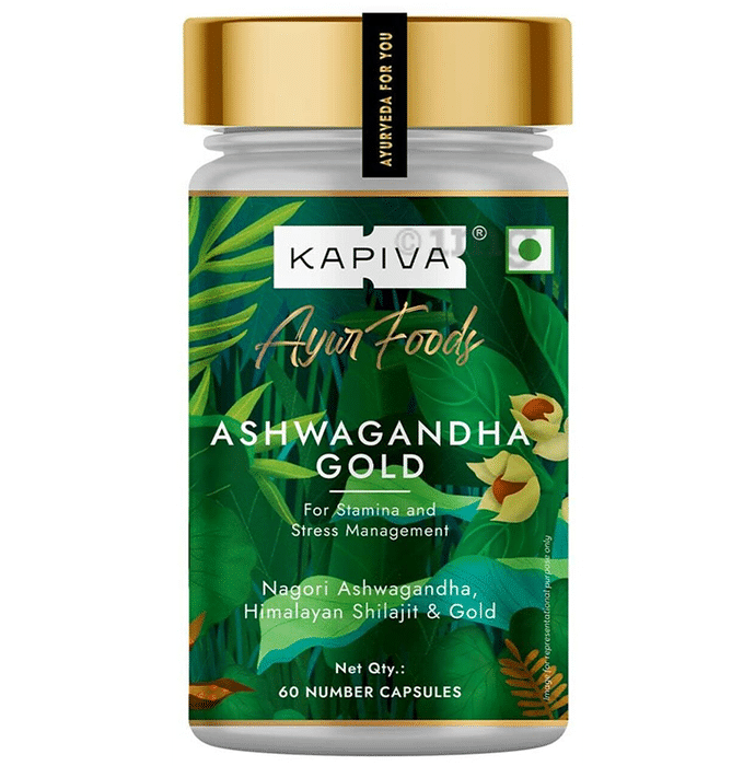 Kapiva Ayur Foods Ashwagandha Gold Capsules | for Stamina & Stress Management