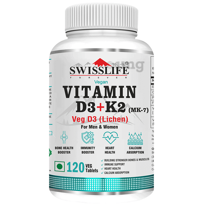 SWISSLIFE FOREVER Vitamin D3 + K2 (Mk-7) Veg Tablet