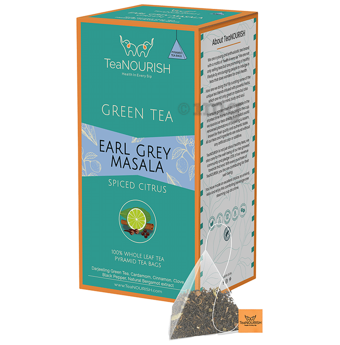 TeaNourish Green Tea Bag Earl Grey Masala