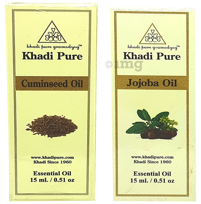 Khadi Pure Combo Pack of Cuminseed Oil & Jojoba Oil (15ml Each)