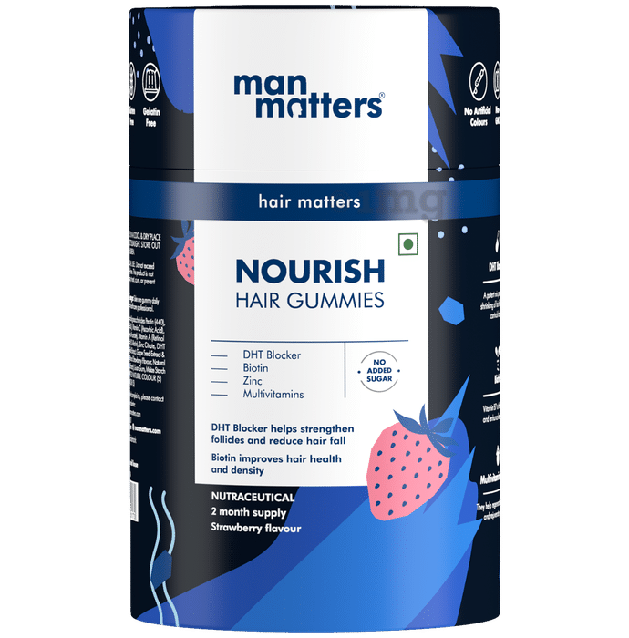 Man Matters Gummy Nourish Hair Gummies Strawberry No Added Sugar