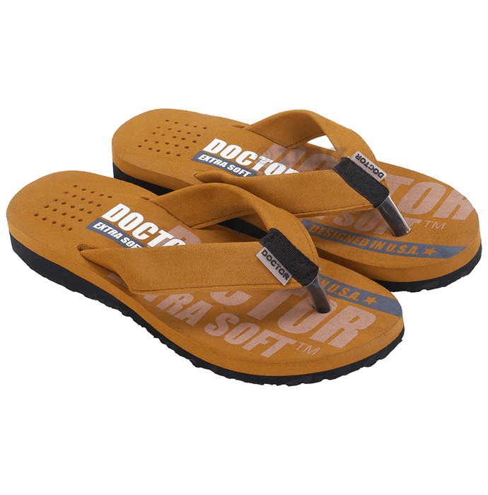Doctor Extra Soft D31 Care Orthopaedic and Diabetic Super Fitting Comfort Doctor Slipper for Men Tan 9