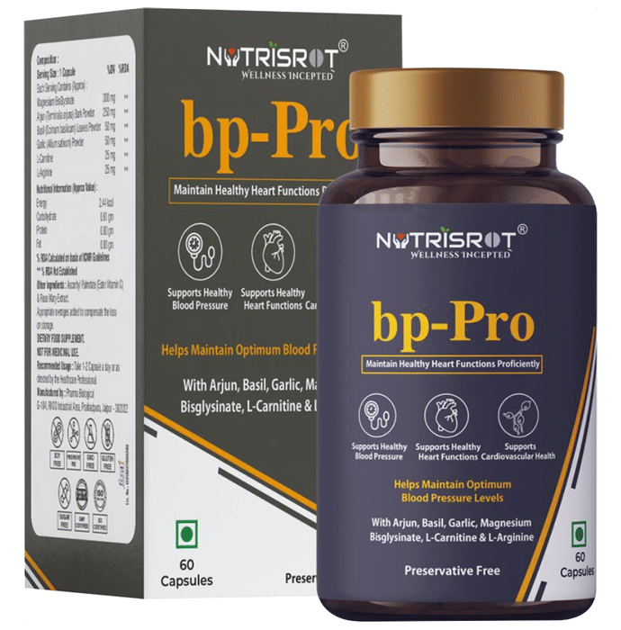Nutrisrot Bp-Pro Capsule, Helps Maintain Optimum Blood Pressure Levels & Heart Health