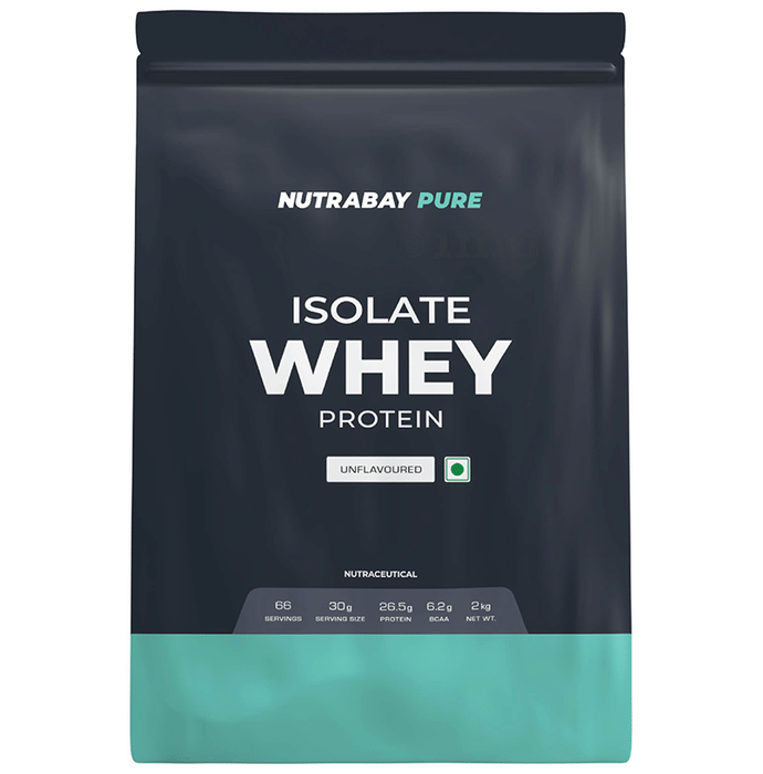 Nutrabay Pure Isolate Whey Protein for Muscle Recovery & Immunity | No Added Sugar | Unflavoured