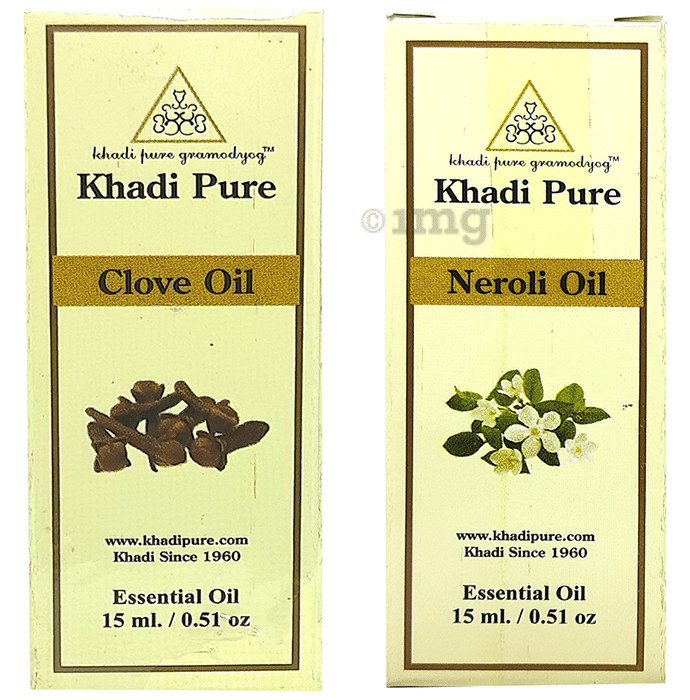 Khadi Pure Combo Pack of Clove Oil & Neroli Oil (15ml Each)