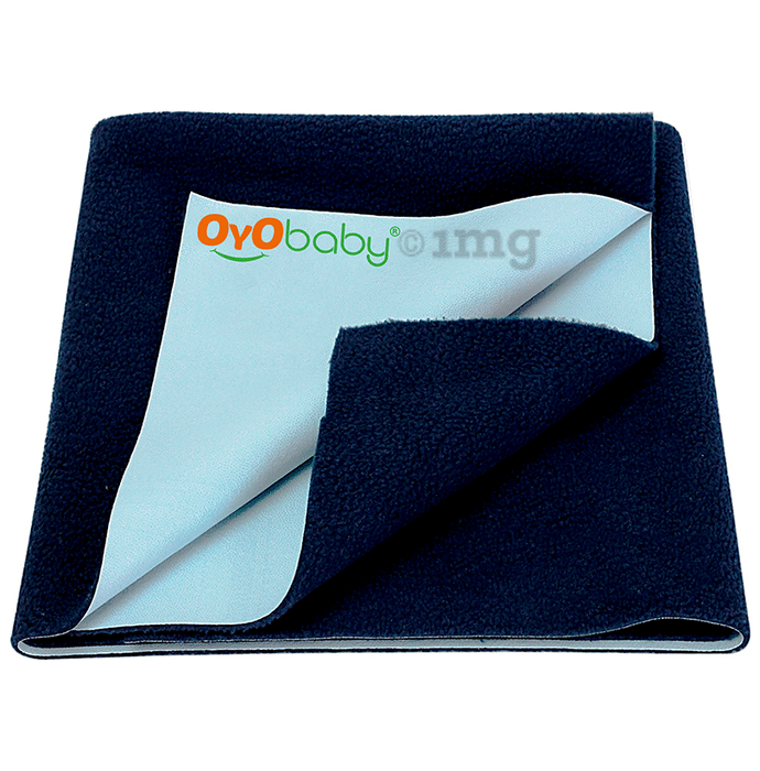 Oyo Baby Bed Protector Dry Sheet Single Bed Dark Blue