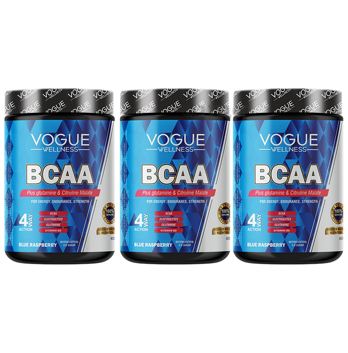 Vogue Wellness BCAA Powder (400gm Each) Blue Raspberry