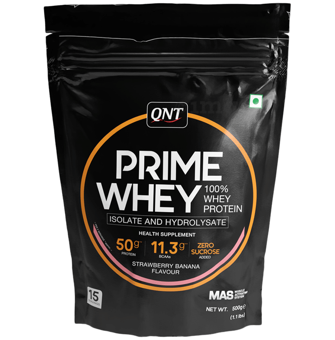 QNT Prime Whey Isolate & Hydrolysate Powder Strawberry Banana