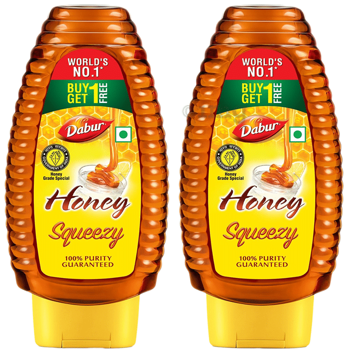 Dabur Honey Squeezy  | 100% Pure | No Sugar Adulteration | Buy 1 Get 1 Free