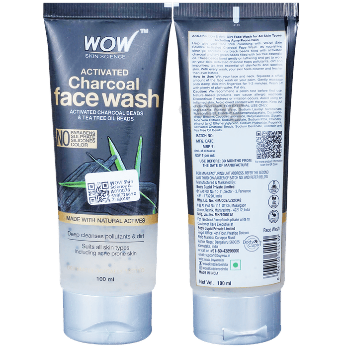 WOW Skin Science Activated Charcoal Face Wash