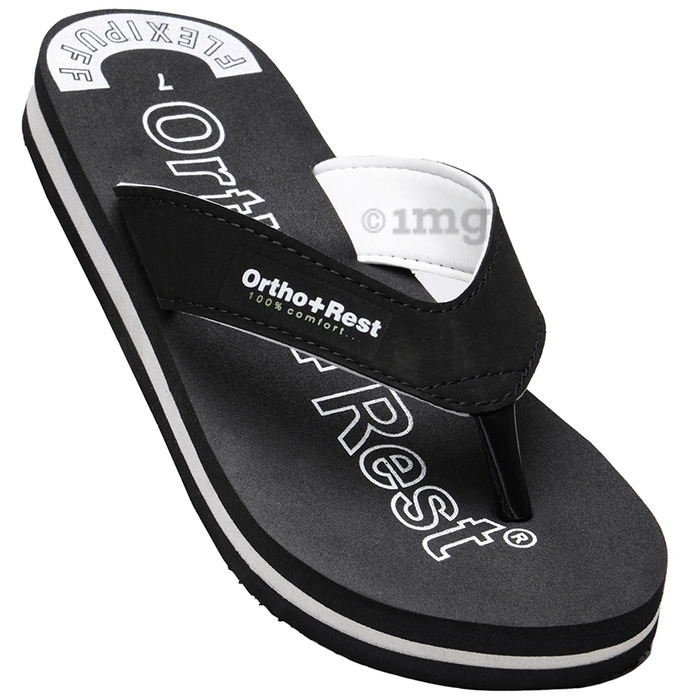 Ortho + Rest Men Slipper Orthopedic Super Soft, Lightweight and Comfortable Flip Flops for Home Daily Use Black 7