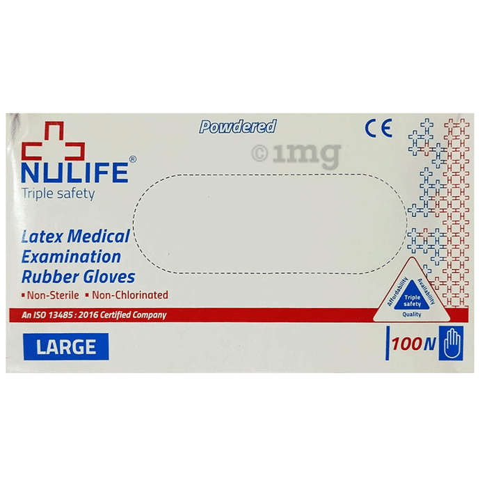 Nulife Latex Medical Examination Powdered Gloves Large