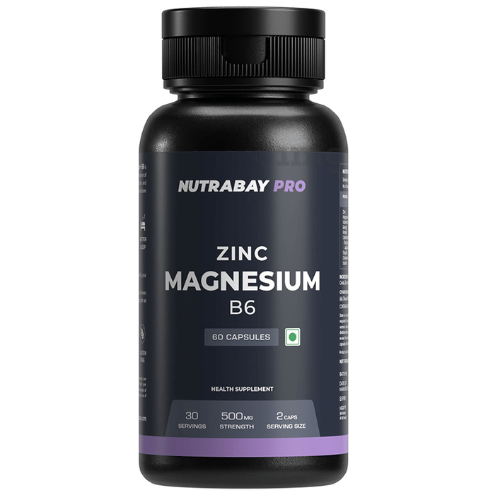 Nutrabay Pro Zinc Magnesium B6 for Recovery, Energy, Sleep Support & Fatigue Reduction | Capsule