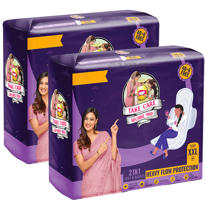 Heavy Flow Protection Secure Sanitary Pads (46 Each) XXL