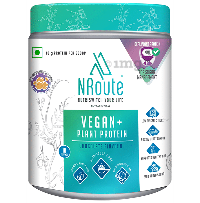 Nroute Vegan+ Plant Protein Powder Chocolate