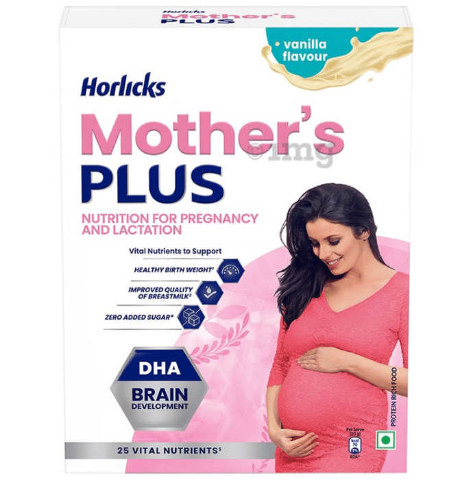 Horlicks Mother's Plus Nutrition for Pregnancy & Lactation | Flavour Powder Vanilla
