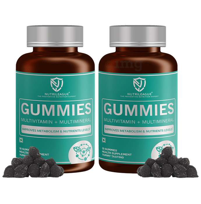 Nutrileague Multivitamin + Multimineral Gummies For Improving Metabolism & Nutrients Levels (30 Each)