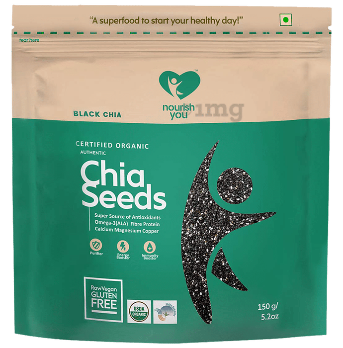 Nourish You Authentic Black Chia Seeds Gluten Free