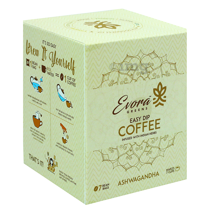 Evora Greens Easy Dip Coffee Bean Bag (12.5gm Each) Ashwagandha