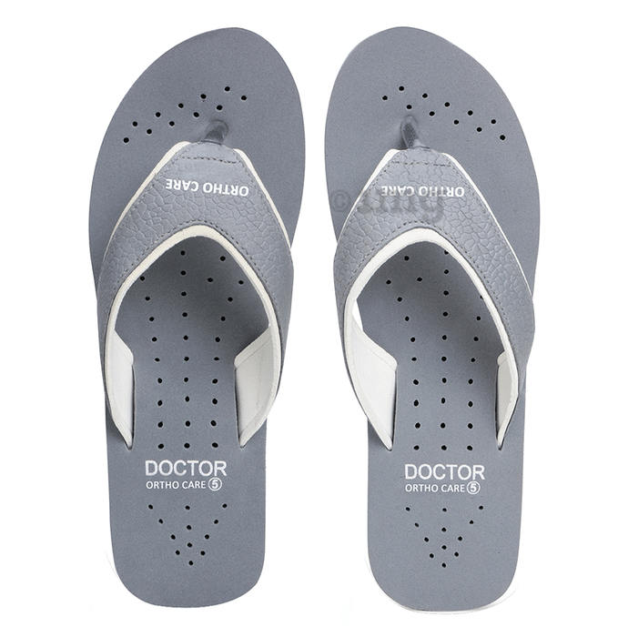 Doctor Extra Soft Ortho Care Orthopaedic Diabetic Pregnancy Comfort Flat Flipflops Slippers for Women Grey 10