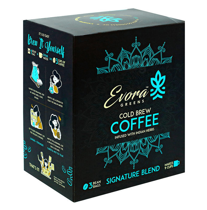 Evora Greens Cold Brew Coffee Bean Bag (50gm Each) Signature Blend