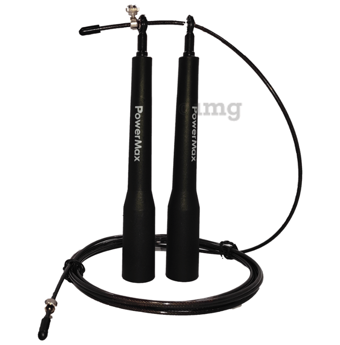 Powermax Fitness JP-5 Exercise Speed Jump Rope With Adjustable Cable Black