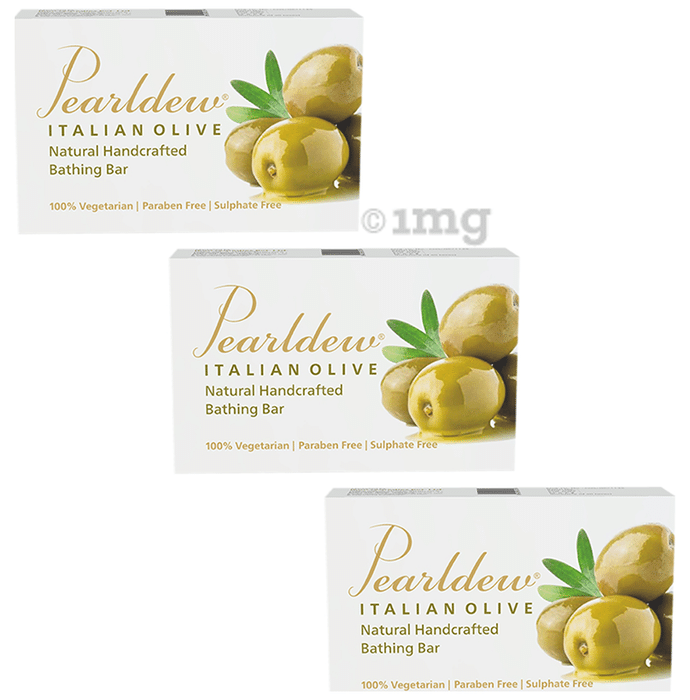 Pearldew Italian Olive Natural Handcrafted Bathing Bar (75gm Each)
