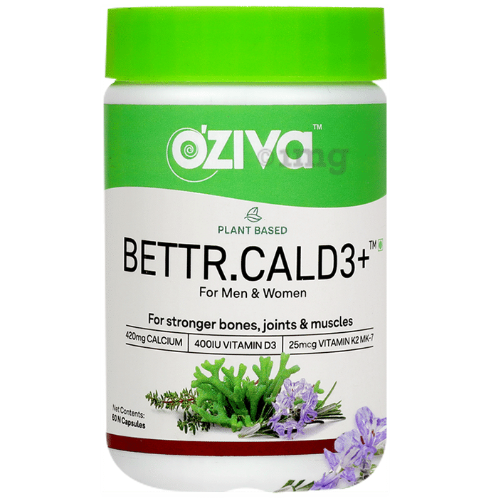 Oziva Plant Based Bettr.CalD3+ Capsule for Stronger Bones, Joints & Muscles