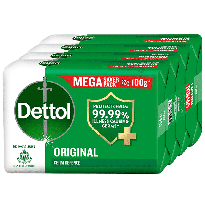 Dettol Original Germ Protection Mega Saver Pack of Bathing Soap Bar (100gm Each)