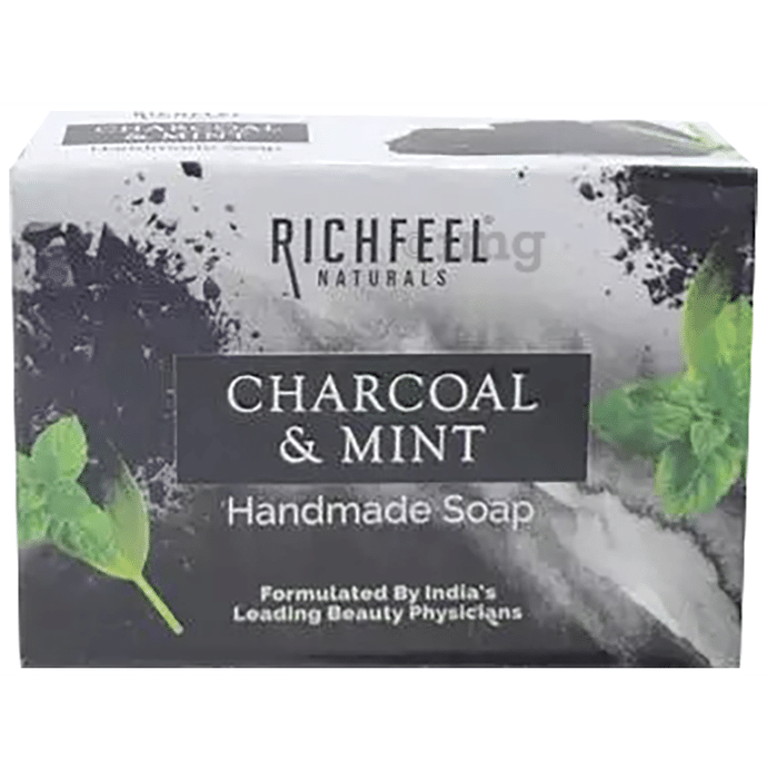Richfeel Naturals Charcoal & Mint Handmade Soap (100gm Each)