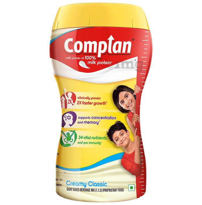 Complan Nutrition Drink Powder for Children | Nutrition Drink for Kids with Protein & 34 Vital Nutrients | Creamy Classic